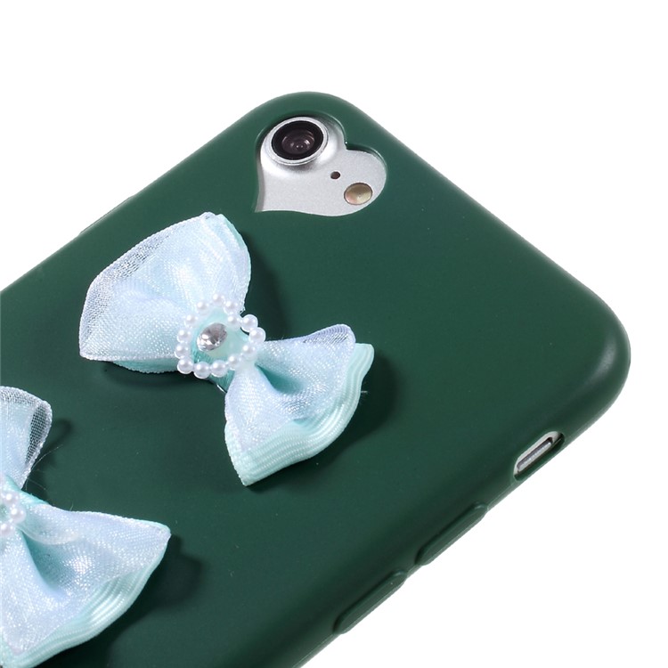 3D Cloth Bow Knots Decorated TPU Phone Shell for iPhone 7 4.7 inch - Green-3