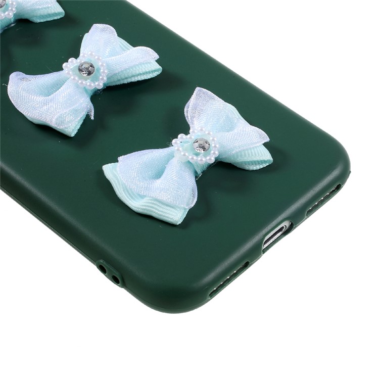 3D Cloth Bow Knots Decorated TPU Phone Shell for iPhone 7 4.7 inch - Green-4