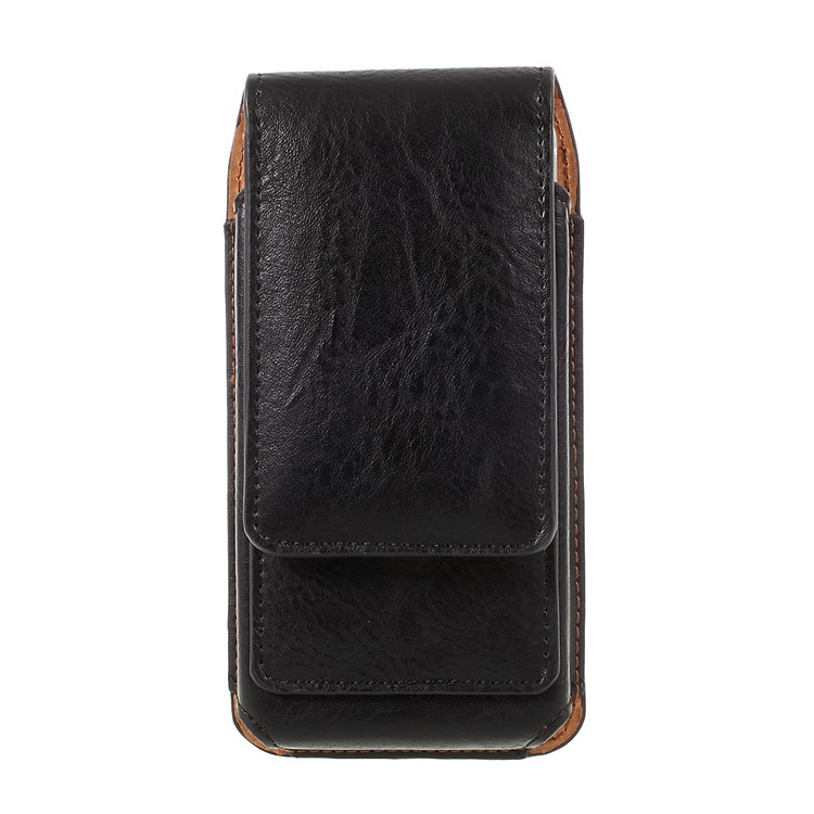 Elephant Texture Vertical Leather Holster Case with 2 Card Slots for iPhone 7, Inner Size: 14.5x7x1cm - Black-3