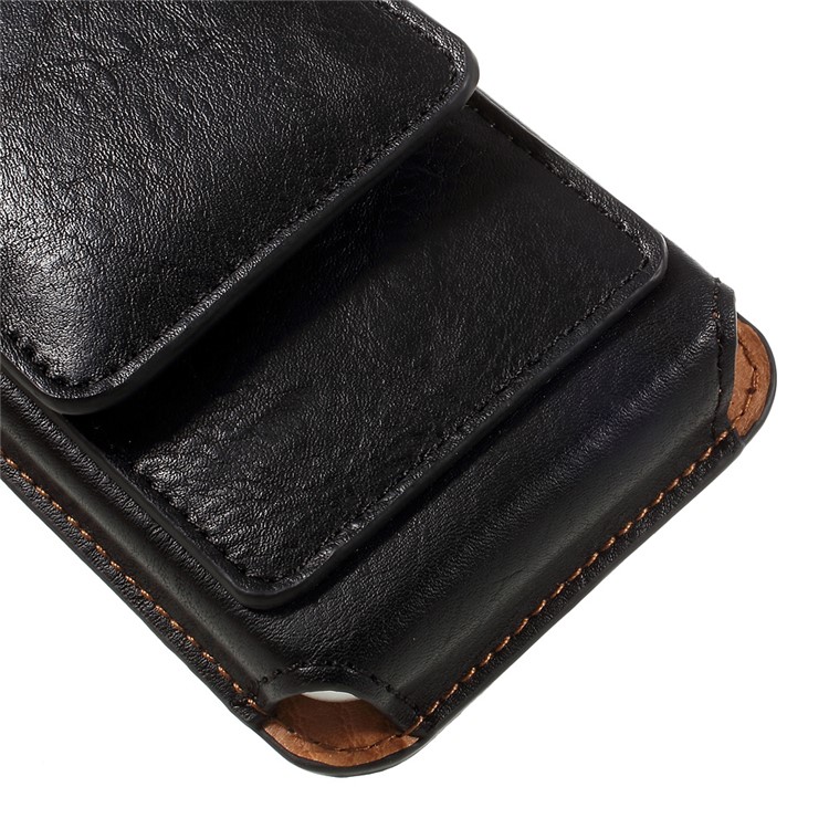 Elephant Texture Vertical Leather Holster Case with 2 Card Slots for iPhone 7, Inner Size: 14.5x7x1cm - Black-4