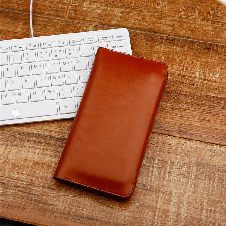 

SOYAN Crazy Horse Leather Pouch Case with Card Slots for iPhone 7 / 7 Plus / 6s / 6, Size: 18.8 x 10cm - Dark Brown