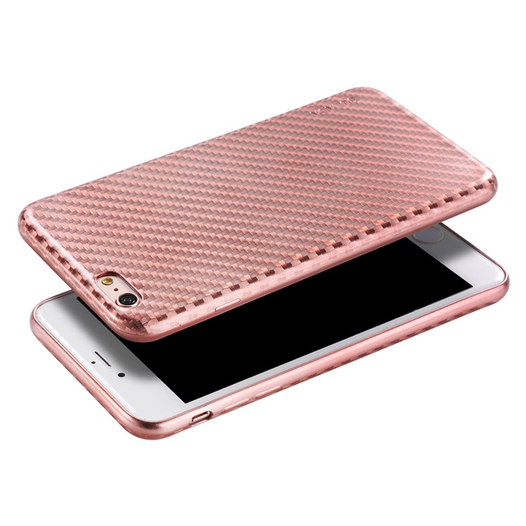 

SULADA Carbon Fiber Plating TPU Mobile Cover for iPhone 6s Plus/6 Plus - Rose Gold, iPhone 6s Plus