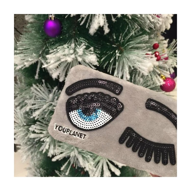 Blinking Eyes Soft Plush Coated Hard Back Case for iPhone 7 Plus 5.5-4