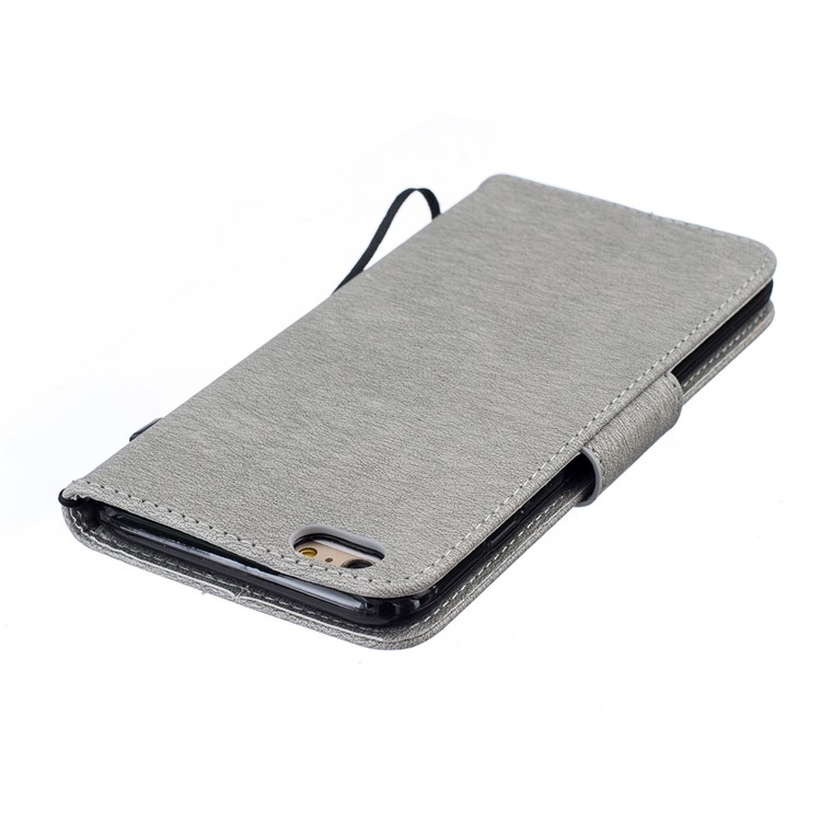 Imprint Bear Pattern Wallet Leather Folio Case for iPhone 6s Plus / 6 Plus - Grey-8