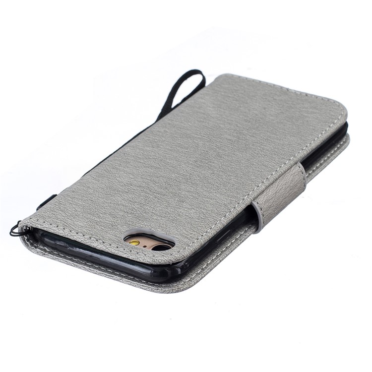 Imprint Bear Pattern Leather Wallet Case for iPhone 7 - Grey-8