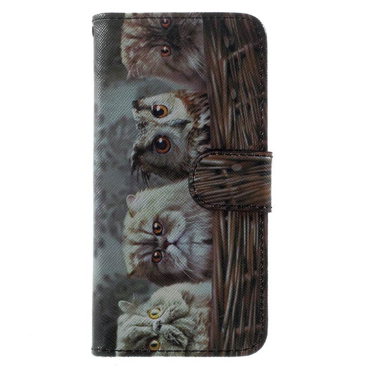 Pattern Printing Wallet Leather Stand Case for iPhone 7 - Cat Pattern-2