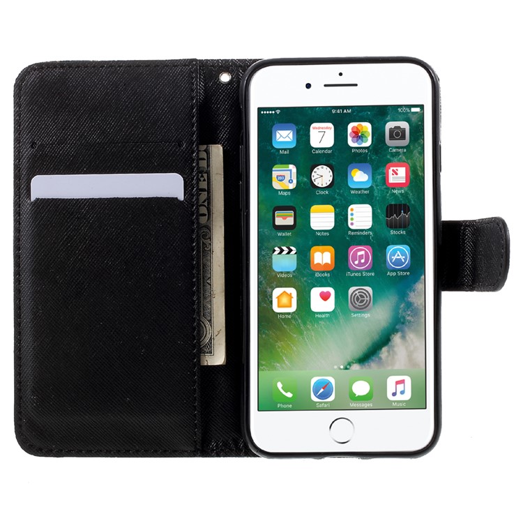 Pattern Printing Wallet Leather Stand Case for iPhone 7 - Cat Pattern-6