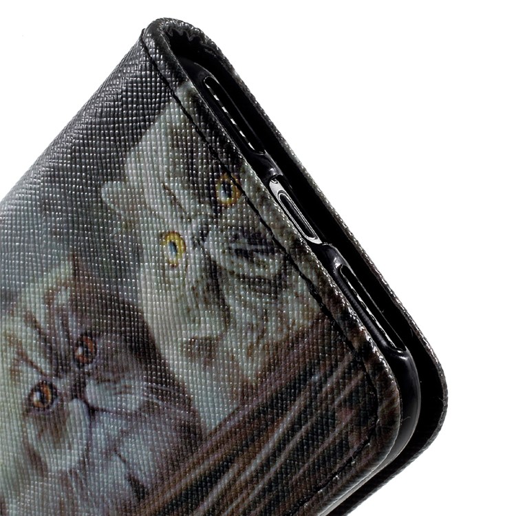 Pattern Printing Wallet Leather Stand Case for iPhone 7 - Cat Pattern-9
