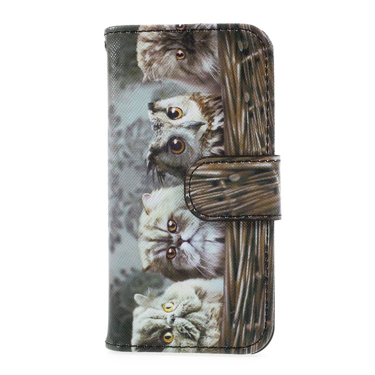 

Pattern Printing Wallet Leather Phone Case for iPhone SE/5s/5 - Cat Pattern