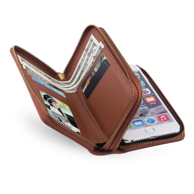 2 In 1 Back Cover Zipper Leather Wallet For Iphone 6s Plus 6 2 In 1 Back Cover Zipper Leather Wallet For Iphone 6s Plus