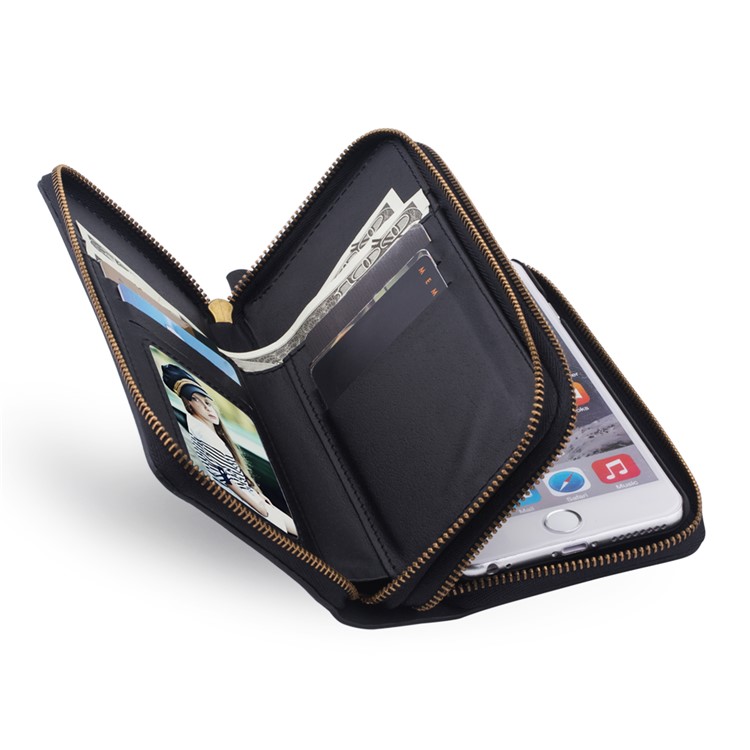 

Detachable 2-in-1 Phone Case + Zippered Wallet for iPhone 6s / 6 4.7 - Black
