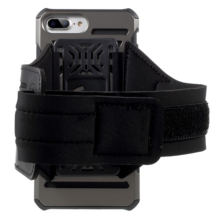 

2-In-1 Plastic + TPU Back Case Sports Armband for iPhone 8 Plus/7 Plus 5.5 Inch - Grey
