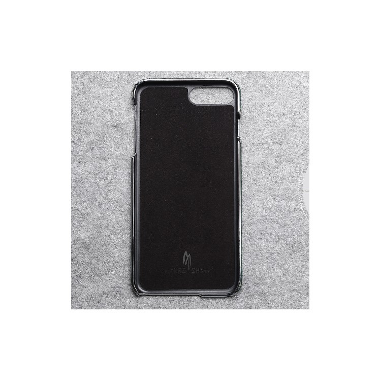 FIERRE SHANN Crocodile Grain Top-layer Cowhide Genuine Leather Coated PC Plated Case for iPhone 7 Plus - Black-16