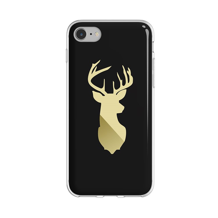BCASE IMD Patterned TPU Mobile Case Cover for iPhone 7 4.7 inch - Black / Sexless Deer-1