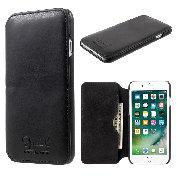 Leather Flip Case with Card Slot for iPhone 7 4.7 inch - Brown-1