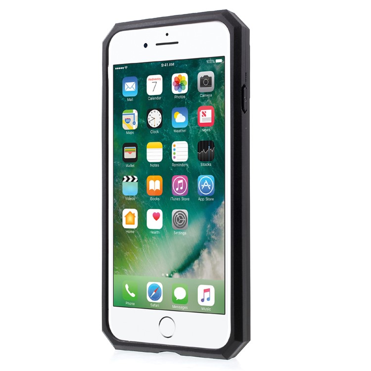 Drop-proof Rugged PC + TPU Hybrid Case with Kickstand for iPhone 7 4.7 inch - Black-2