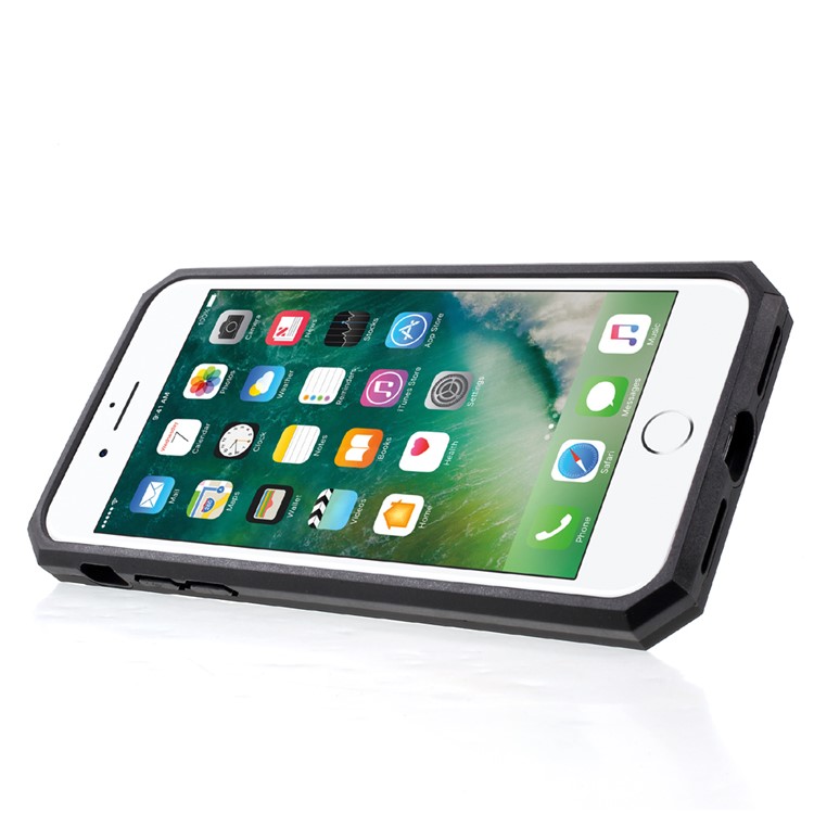Drop-proof Rugged PC + TPU Hybrid Case with Kickstand for iPhone 7 4.7 inch - Black-4