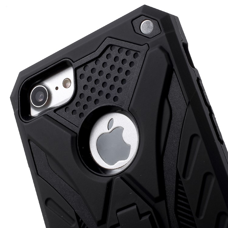 Drop-proof Rugged PC + TPU Hybrid Case with Kickstand for iPhone 7 4.7 inch - Black-7