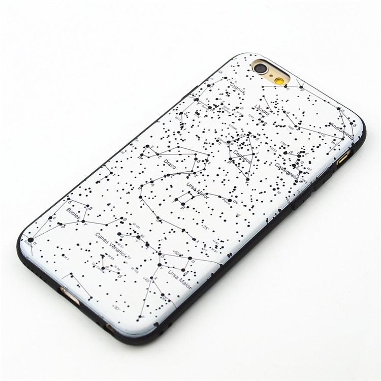 For iPhone 6 6s 4.7 inch 3D Relief Printing Plastic + TPU Hybrid Shell - Planisphere / White-2