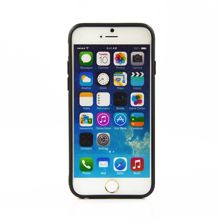 For iPhone 6 6s 4.7 inch 3D Relief Printing Plastic + TPU Hybrid Shell - Planisphere / White-3