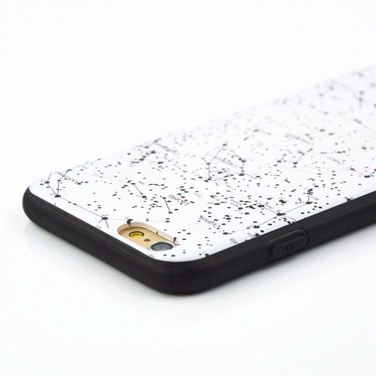 For iPhone 6 6s 4.7 inch 3D Relief Printing Plastic + TPU Hybrid Shell - Planisphere / White-5