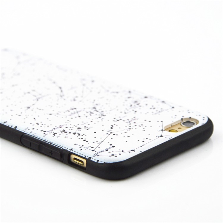 For iPhone 6 6s 4.7 inch 3D Relief Printing Plastic + TPU Hybrid Shell - Planisphere / White-6