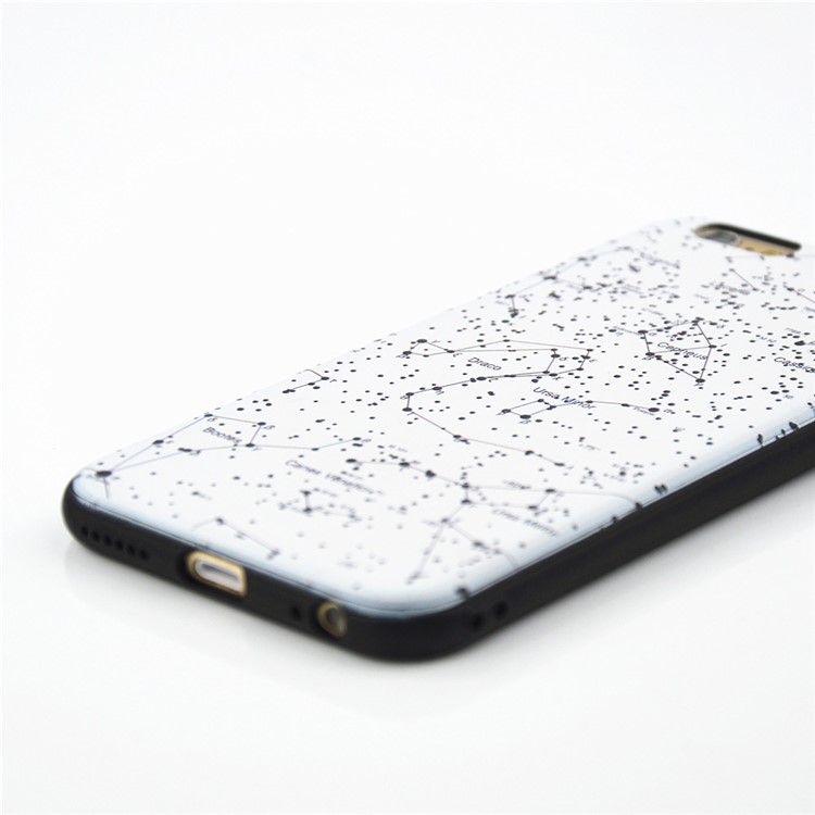 For iPhone 6 6s 4.7 inch 3D Relief Printing Plastic + TPU Hybrid Shell - Planisphere / White-7