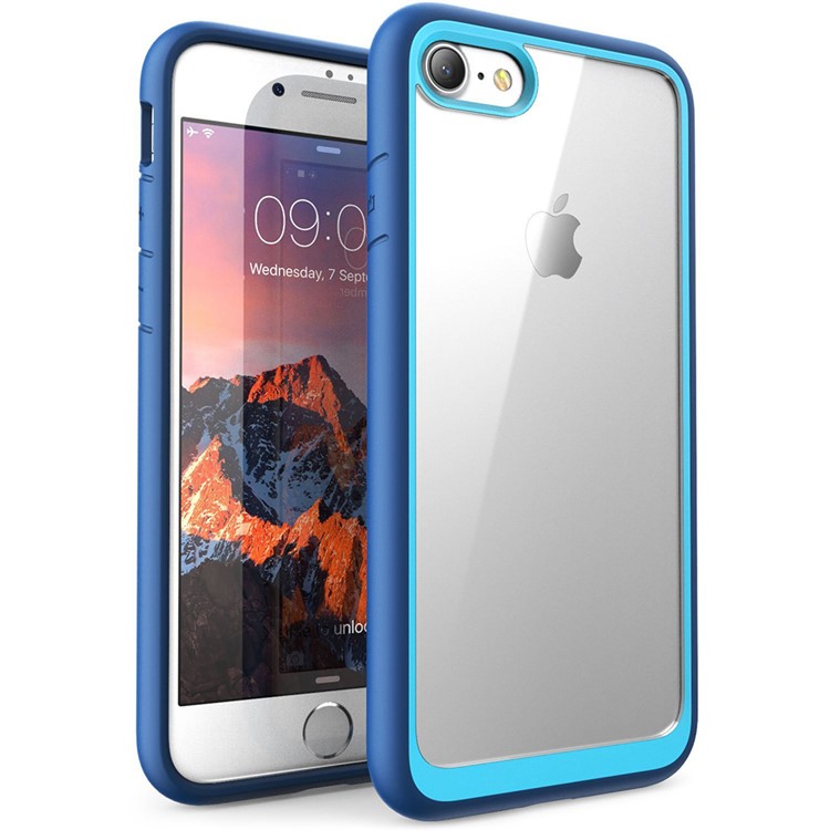 Todos os bordos embrulhados resistentes à gota acrílico TPU Combo Phone Shell para iPhone 8 / iPhone 7 4.7 polegadas - azul-1
