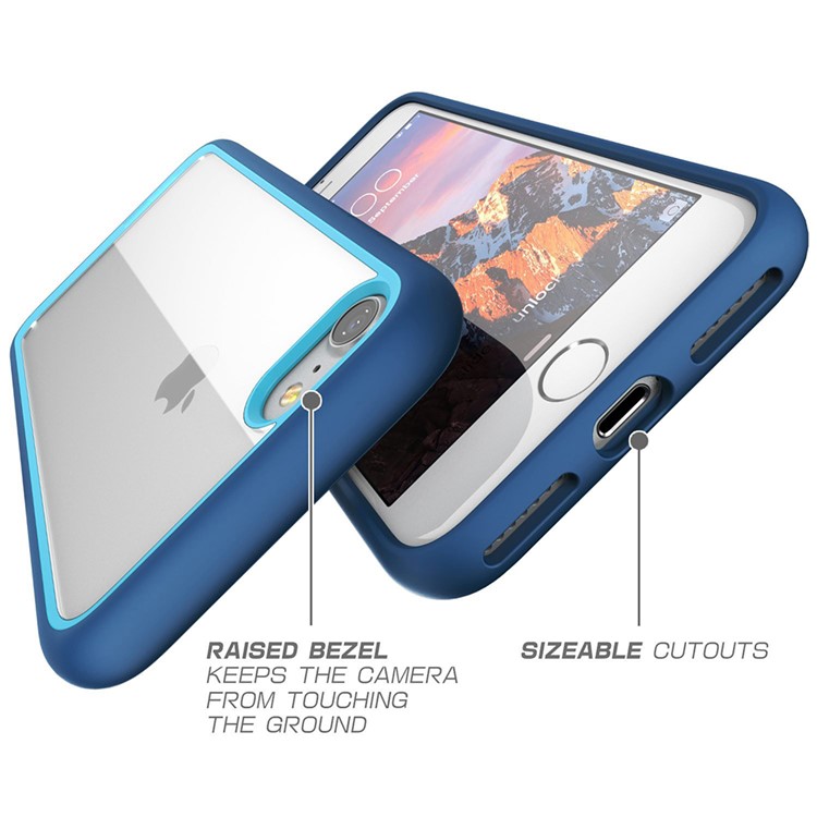 Todos os bordos embrulhados resistentes à gota acrílico TPU Combo Phone Shell para iPhone 8 / iPhone 7 4.7 polegadas - azul-5