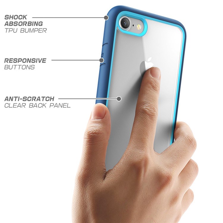 Todos os bordos embrulhados resistentes à gota acrílico TPU Combo Phone Shell para iPhone 8 / iPhone 7 4.7 polegadas - azul-6