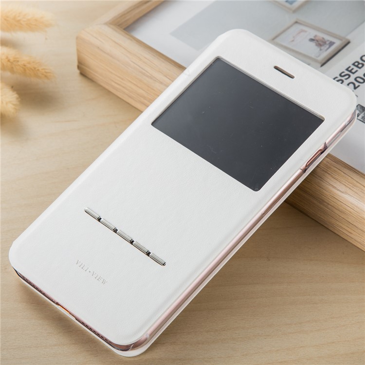 

Кожаный Чехол Из Окна VILI С Металлической Направляющей Для Iphone 7 4.7 - Белый