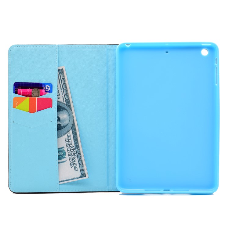 Patterned Leather Wallet Case for iPad Mini 3/2/1 - Bears and Panda Riding Bike-6
