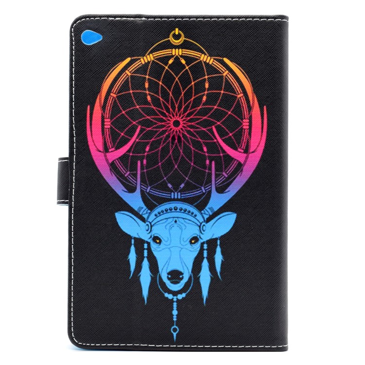 Pattern Printing Leather Wallet Stand Case for iPad Mini 4 - Deer Head Dream Catcher-3