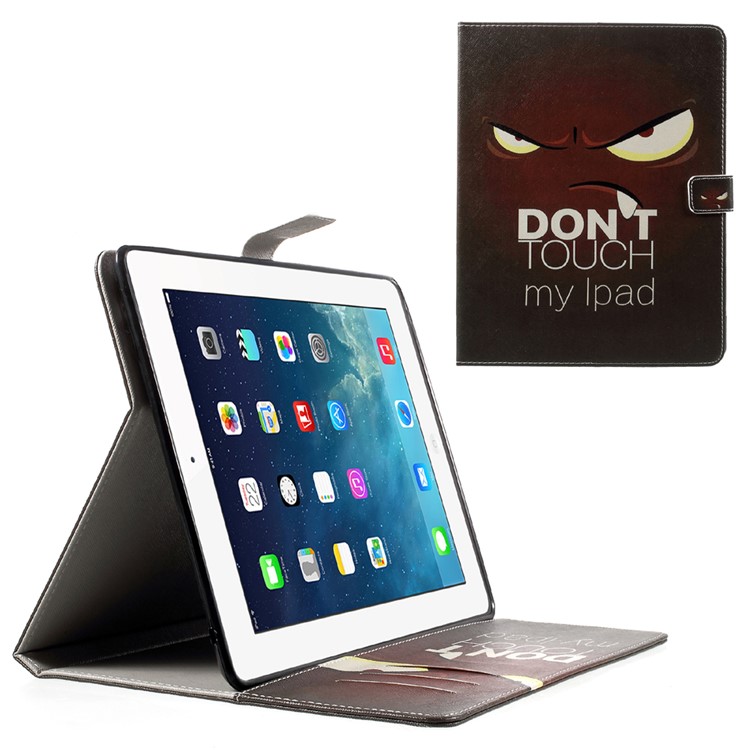 

Double Sides Pattern Printing Leather Wallet Stand Case for iPad 4/3/2 - Do Not Touch My Phone, iPad 4