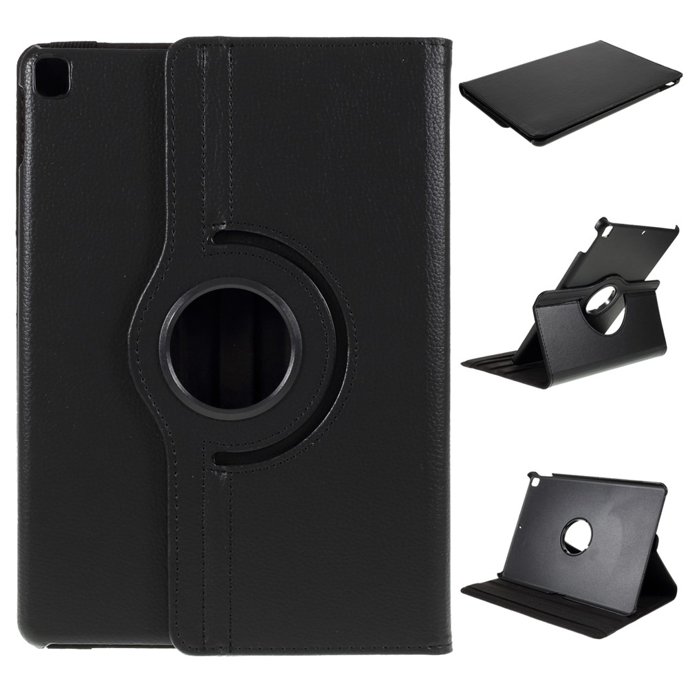 For iPad Air 10.5 (2019) / Pro 10.5 (2017) / 10.2 (2020) (2019) 360-Rotary Stand Leather Tablet Case Litchi Grain - Black-1