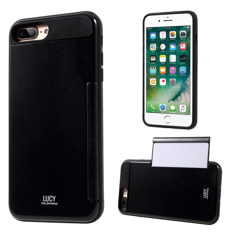 MOLAN CANO Hybrid Card Bumper Mobile Phone Case (PC+TPU) for iPhone 7 Plus/5.5 Inch - Black-1