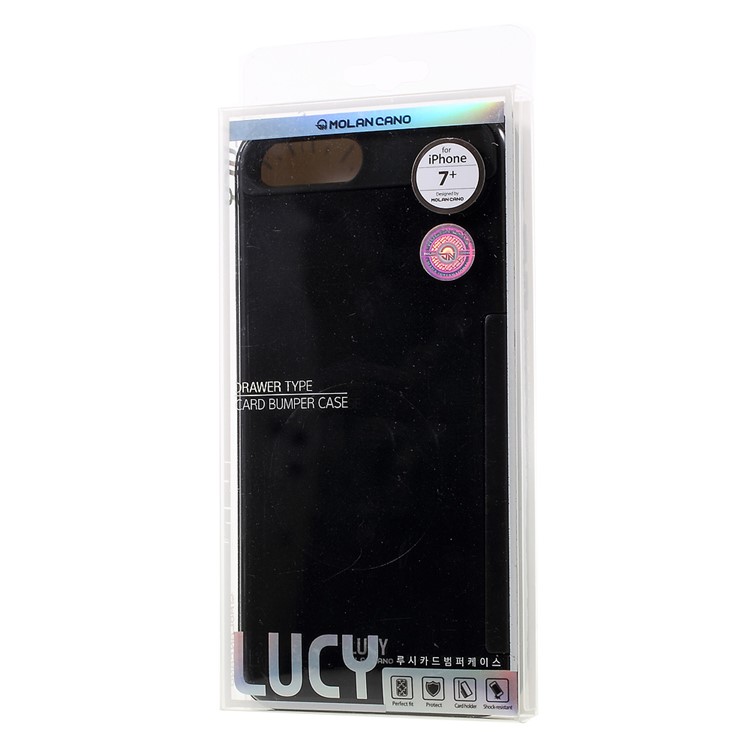 MOLAN CANO Hybrid Card Bumper Mobile Phone Case (PC+TPU) for iPhone 7 Plus/5.5 Inch - Black-9