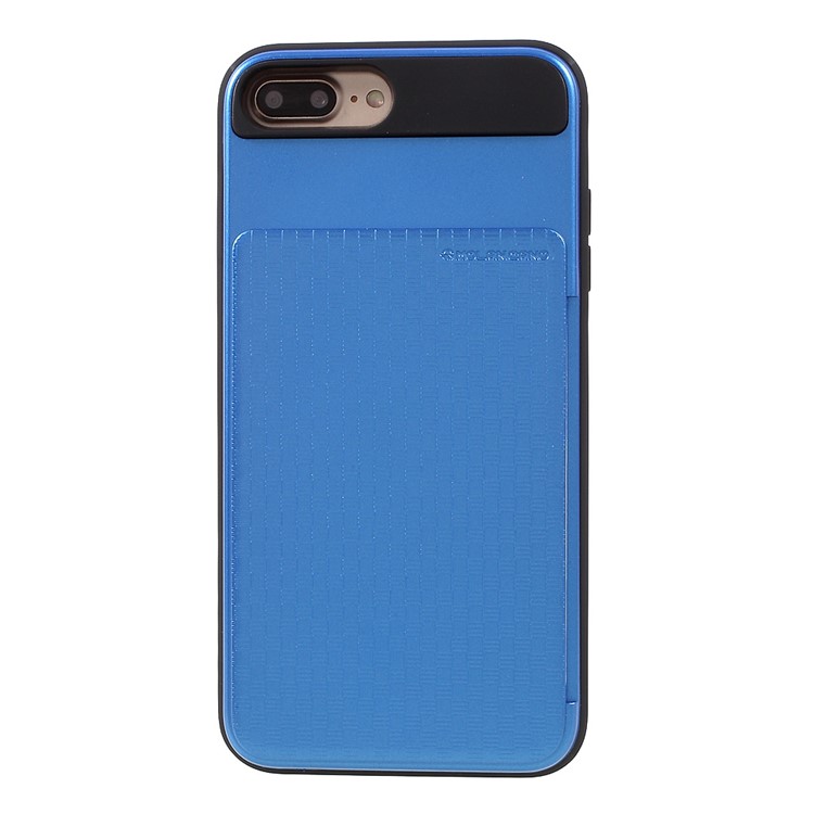 MOLAN CANO Hybrid TPU + PC Mobile Phone Case with Card Holder for iPhone 7 Plus - Blue-1