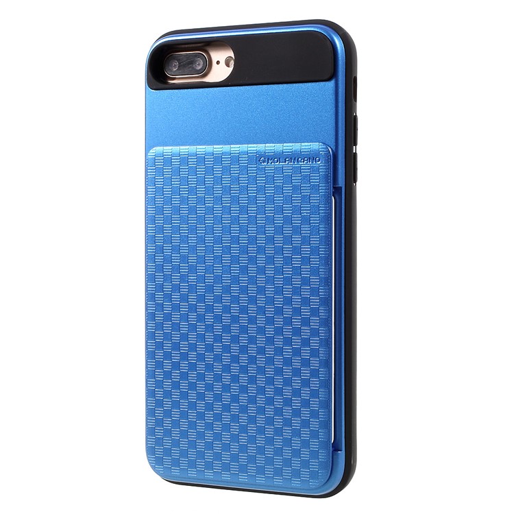 MOLAN CANO Hybrid TPU + PC Mobile Phone Case with Card Holder for iPhone 7 Plus - Blue-2