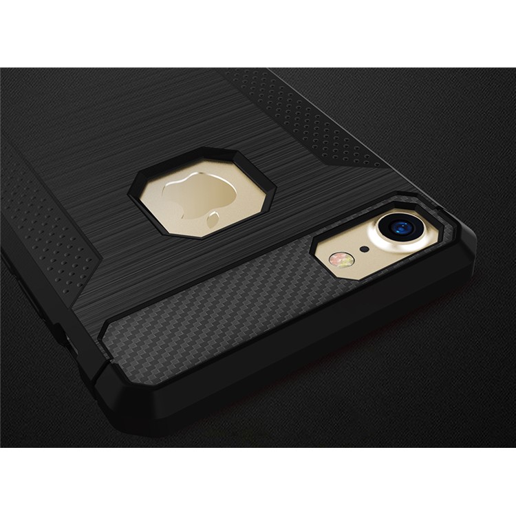For iphone 7 Carbon Fibre Texture Anti-skid Brushed Thin TPU Cell Phone Case - Black-10