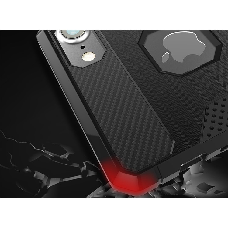 For iphone 7 Carbon Fibre Texture Anti-skid Brushed Thin TPU Cell Phone Case - Black-12