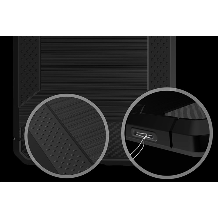 For iphone 7 Carbon Fibre Texture Anti-skid Brushed Thin TPU Cell Phone Case - Black-13