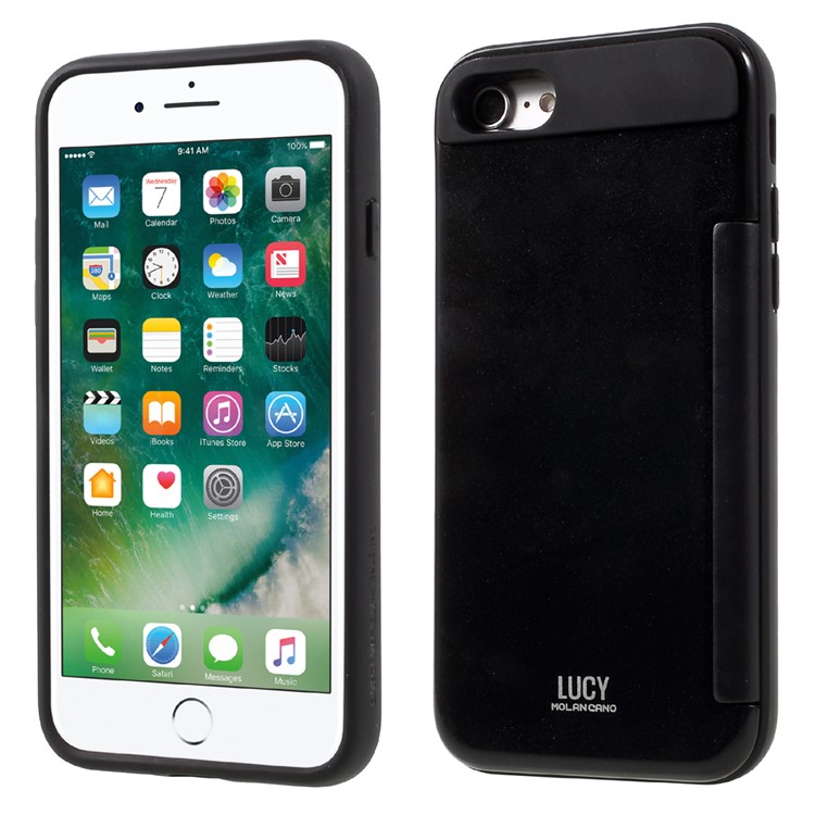 LUCY Card Bumper PC TPU Hybrid Phone Case for iPhone 7 - Black-1
