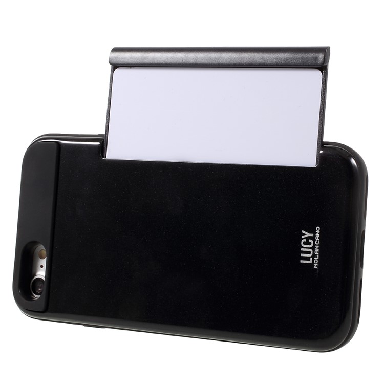 LUCY Card Bumper PC TPU Hybrid Phone Case for iPhone 7 - Black-4