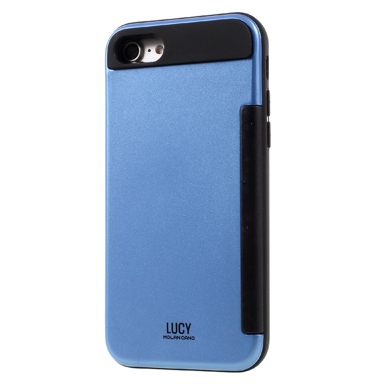LUCY Card Bumper Card Holder PC TPU Phone Case for iPhone 7 - Blue-2