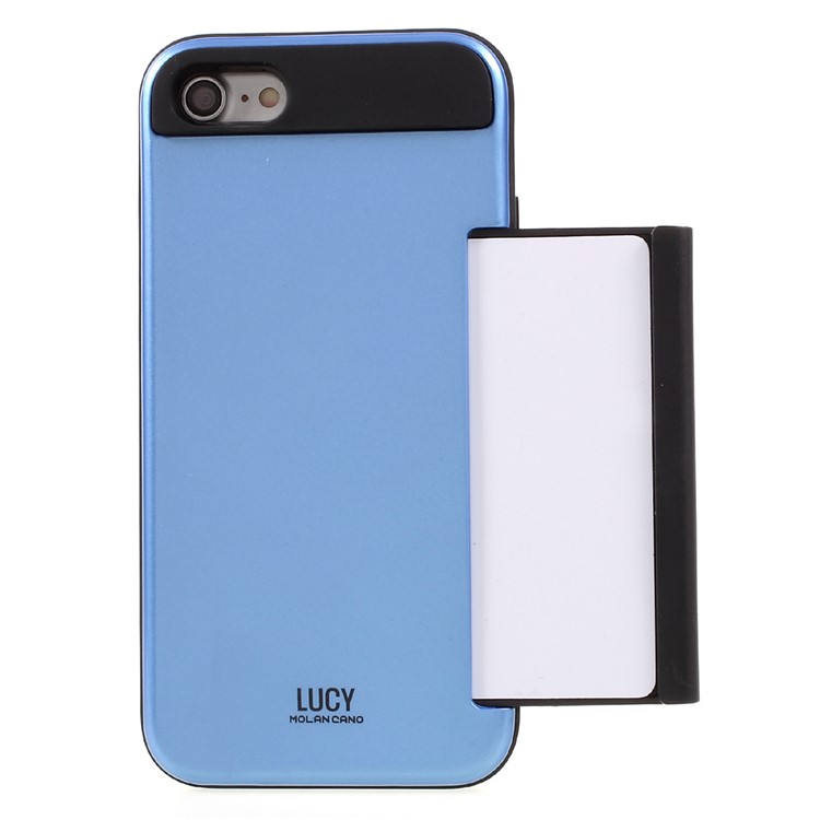 LUCY Card Bumper Card Holder PC TPU Phone Case for iPhone 7 - Blue-3