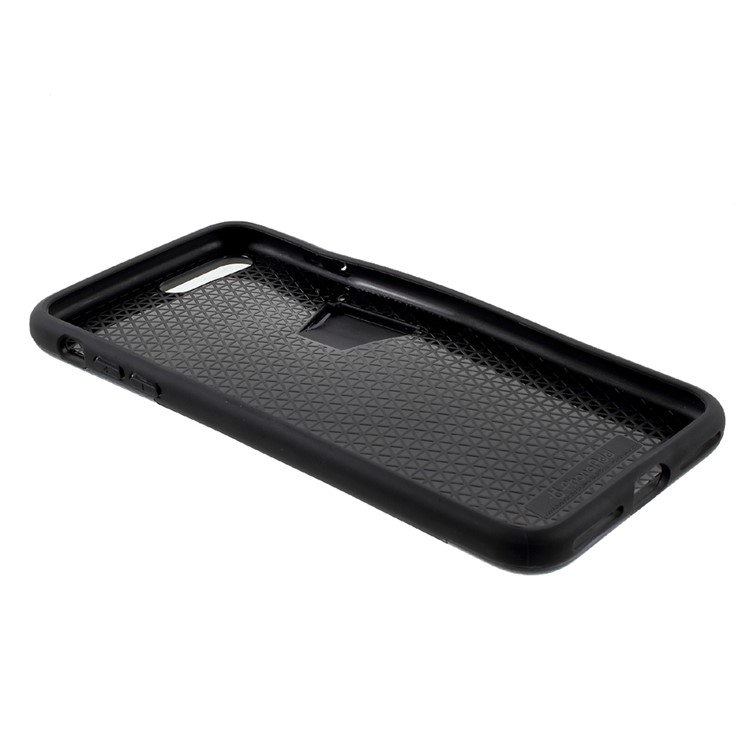 Brushed Plastic TPU Back Phone Case with Card Slot for iPhone 7 Plus 5.5 Inch - Black-8