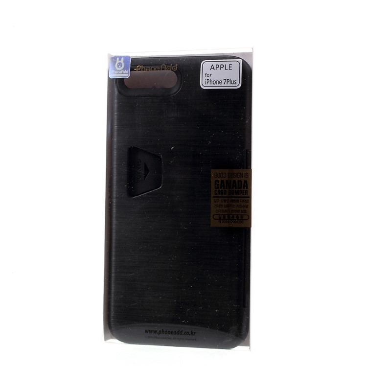 Brushed Plastic TPU Back Phone Case with Card Slot for iPhone 7 Plus 5.5 Inch - Black-9