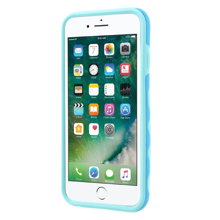 Silicone + PC Back Mobile Phone Hybrid Case for iPhone 7 - Blue-3