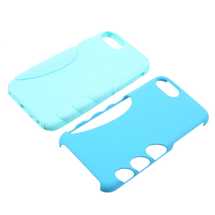 Silicone + PC Back Mobile Phone Hybrid Case for iPhone 7 - Blue-5